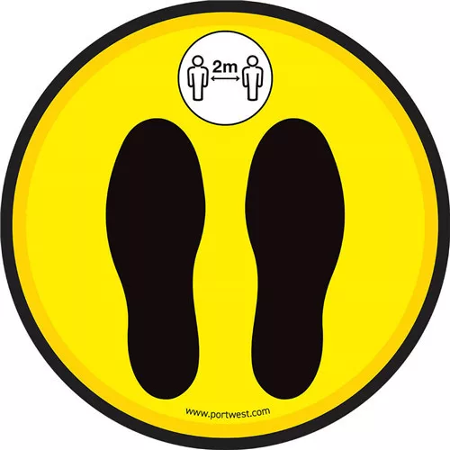 Távolságtartásra figyelmeztető vinyl padlófólia