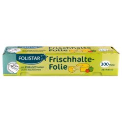   Folistar frissentartó fólia 300m/29cm tépőéllel ellátott dobozban, vágókéssel