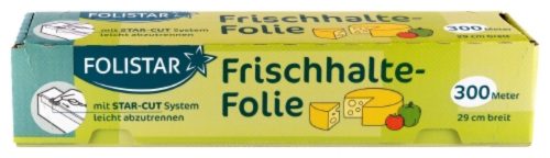 Folistar frissentartó fólia 300m/29cm tépőéllel ellátott dobozban, vágókéssel