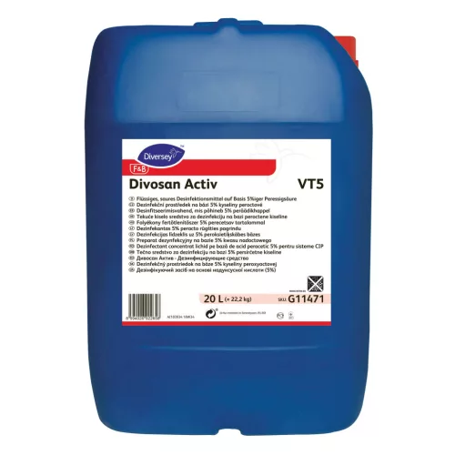 Divosan Activ VT5 20L - Folyékony fertőtlenítőszer 5% perecetsav tartalommal