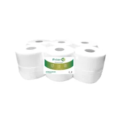   PRIOR toalettpapír Mini Jumbo 19cm-es, 2 rétegű, fehér, 100m/tekercs, 12 tek/karton (52 karton/raklap)