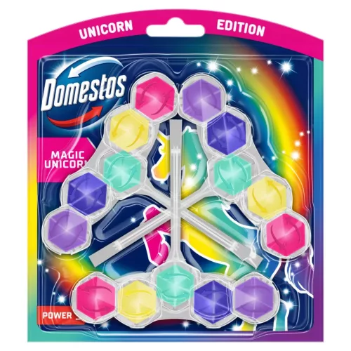 Domestos Power5 WC-frissítő blokk 3x50g Magic Unicorn