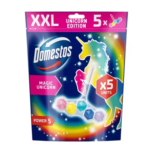 Domestos Power5 WC-frissítő blokk 5x50g Magic Unicorn