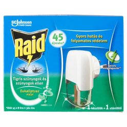   Raid Elektromos 45 éjszakás szúnyogirtó eukaliptusz illattal Készülék+UTÁNTÖLTŐ folyadék 27 ml 6db/karton)