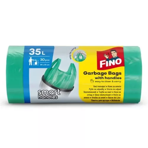 Fino szemeteszsák köthető füles, "Smart handles" 35 l, 30db/tekercs