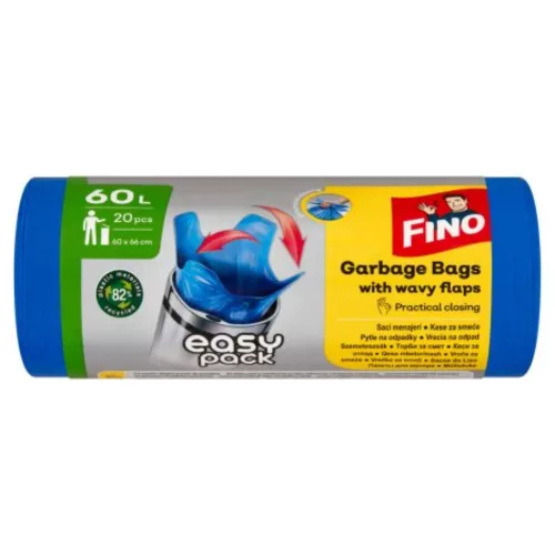 Fino szemeteszsák gyorskötöző füles, "Easy Pack" 60 l, 20db/tekercs