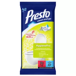   PRESTO clean and go HygienePro nedves fertőtlenítő kendő 48db/cs