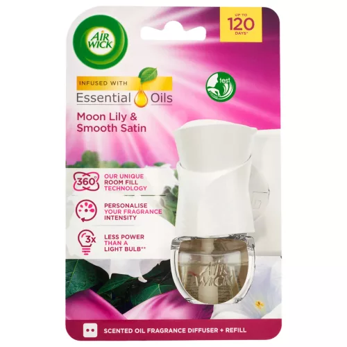 Air Wick elektromos illatosító készülék+utántöltő 19ml smooth satin & moon lily