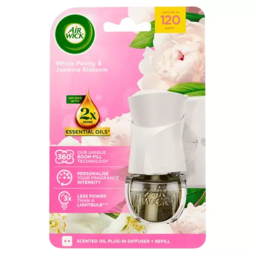 Air Wick elektromos illatosító készülék+utántöltő 19ml White Peony&Jasmine Blossom