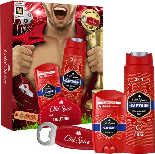 Old Spice Ajándékcsomag CAPTAIN THE FOOTBALLER Tusfürdő 250 ml + Dezodor 150ml