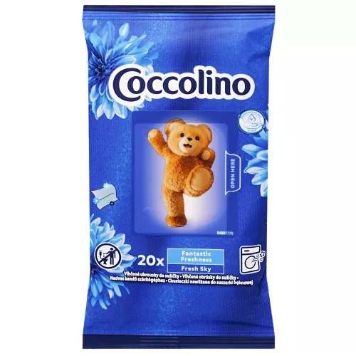 Coccolino Illatosítókendő szárítógéphez, Fresh Sky, 20 db