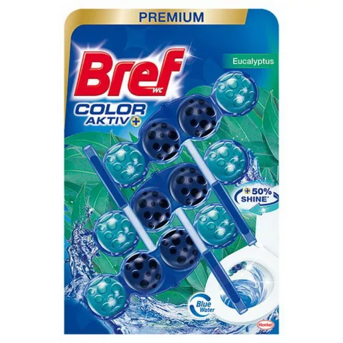 Bref Color Aktiv+ WC frissítő golyó Eukaliptusz (3 x 50 g)