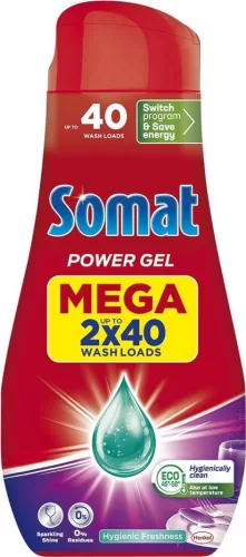 Somat Power Gel All in 1 Hygienic Freshness gépi mosogatószer 2×720 ml